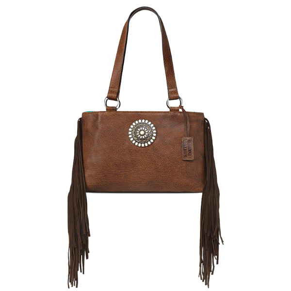 Ariat Ladies Brown Betsy Fringe & Concho Satchel Bag - A770020702