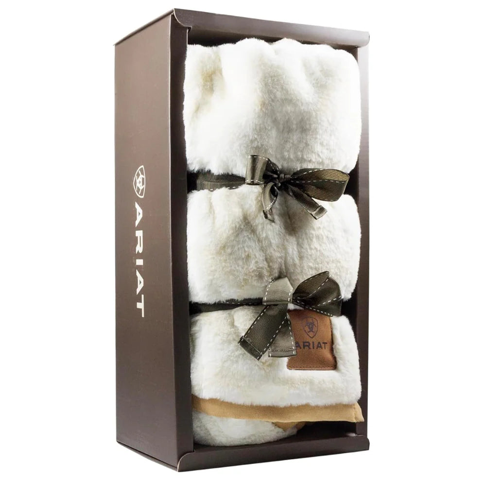 Ariat Quilted Cream Snuggle Throw Blanket - AR3874-101