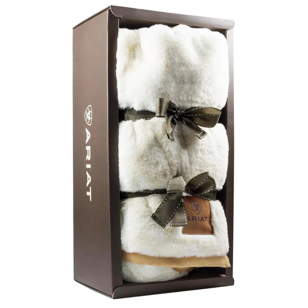 Ariat Quilted Cream Snuggle Throw Blanket - AR3874-101