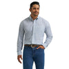 Wrangler Men's Paisley Graphic White & Blue Button Down Shirt - 112367706
