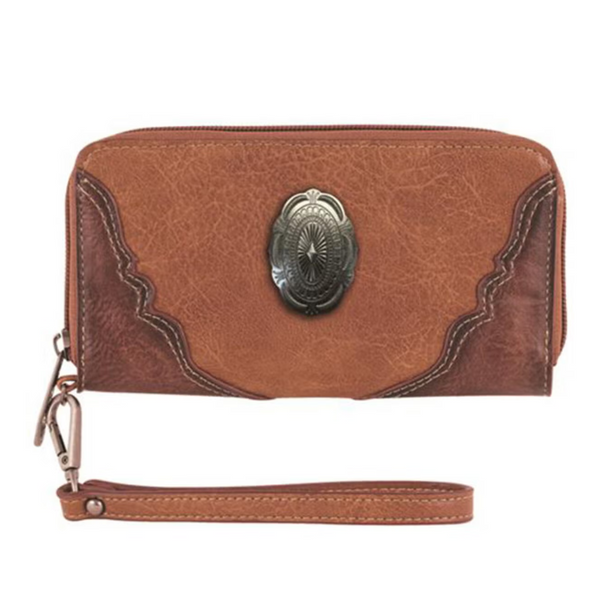 Justin Brands Brown And Tan Wallet With Concho - 2510242152