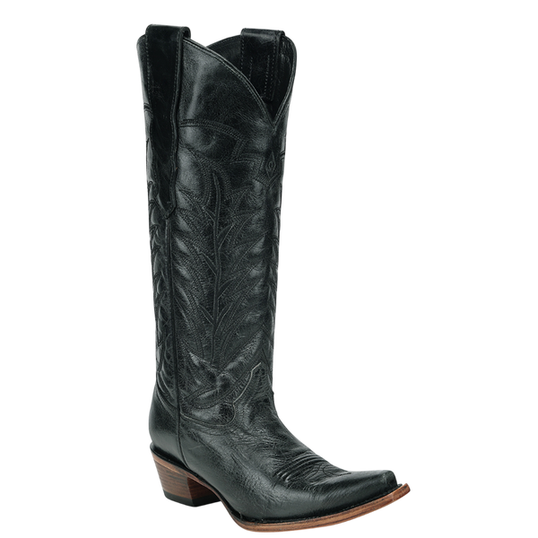 Circle G Ladies Black Embroidery Tall Top Western Boot-L8077