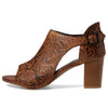 Roper Ladies Vintage Brown Embossed Leather Open Toe Sandal 09-021-0946-3308
