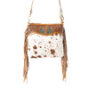 Myra Bag Sonora Charm Hand tooled Bag in Brown & White - S-12904