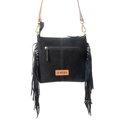 Myra Bag Sonora Charm Handtooled Bag in Black & White - S-12905