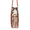 Myra Bag Dusk & Dust Fringe Leather Bag in Hairon Brown & White - S-12935