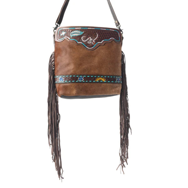 Myra Russet statement Hand-Tooled Bag - S-4705