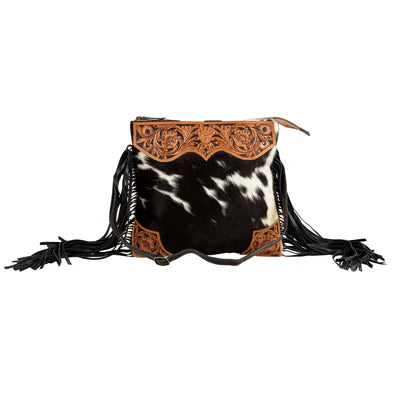Myra Bag Tumbleweed Trail Fringed Hand-Tooled Bag - S-7869