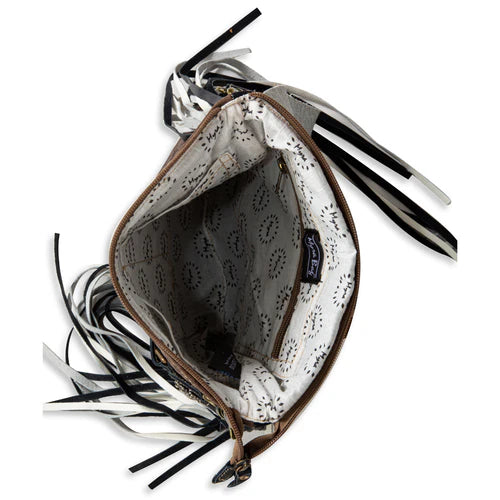 Myra Stratford Trail Fringed Concealed-Carry Bag In Brown & White - S-7950