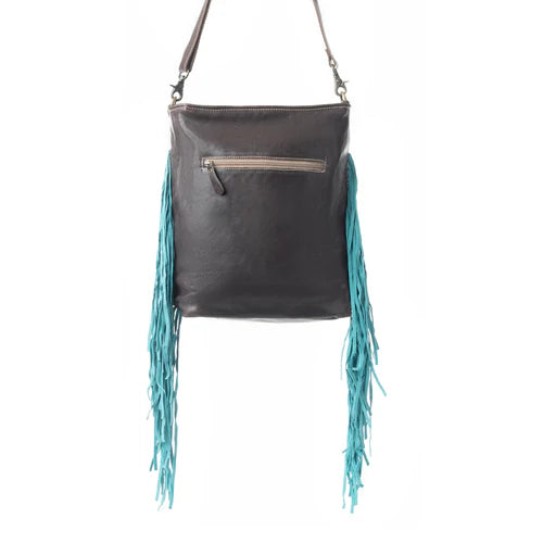 Myra Tassles of ocean Leather & Hairon Bag - S-4704