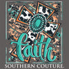 Couture Tee Company Classic Faith Cowprint Cross - Charcoal - SC1184CH