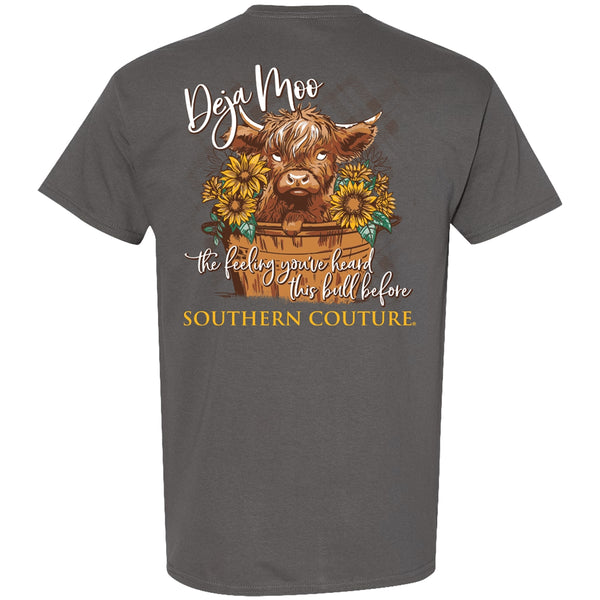 Couture Tee Company Classic Deja Moo T-Shirt - Charcoal - SC1226CH