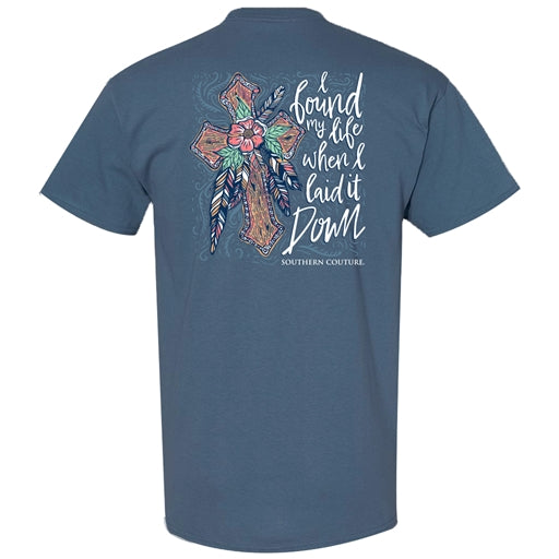 Couture Tee Company Classic I Found My Life Cross - Indigo - SC1353IN