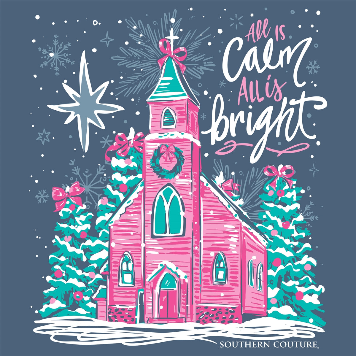 Couture Tee Company Classic All Is Calm All Is Bright - Indigo - SC1456INL