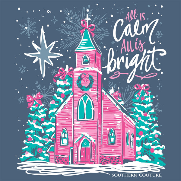 Couture Tee Company Classic All Is Calm All Is Bright - Indigo - SC1456INL