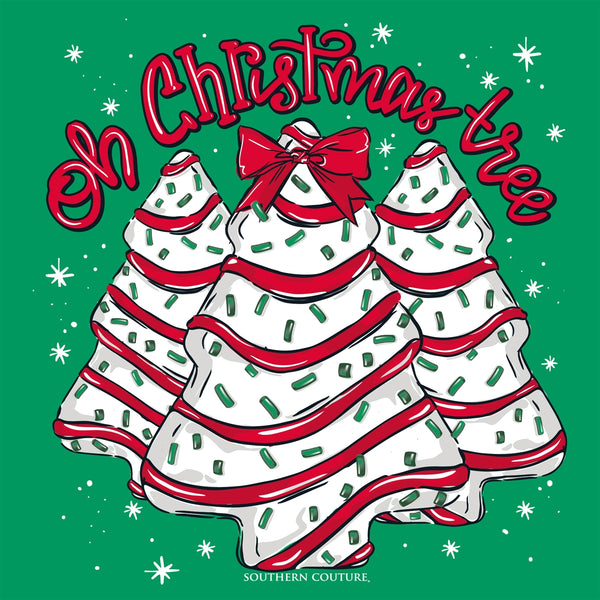 Couture Tee Company Soft Oh Christmas Tree Front Print on LS - Irish Green - SC1506IGLS