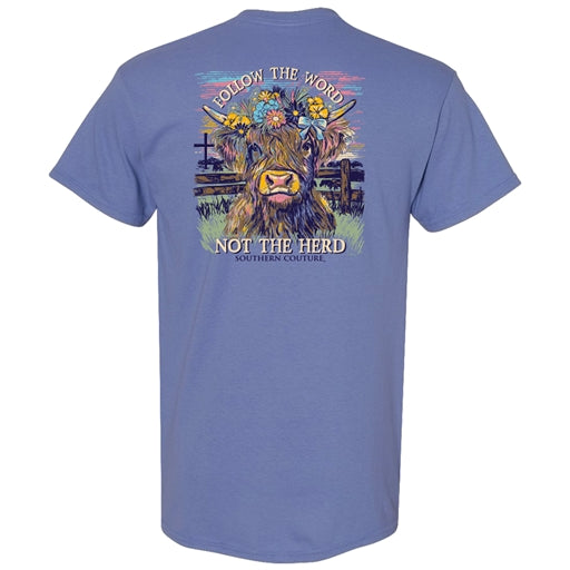 Couture Tee Company Follow the Word Cow - Violet - SC1530VT