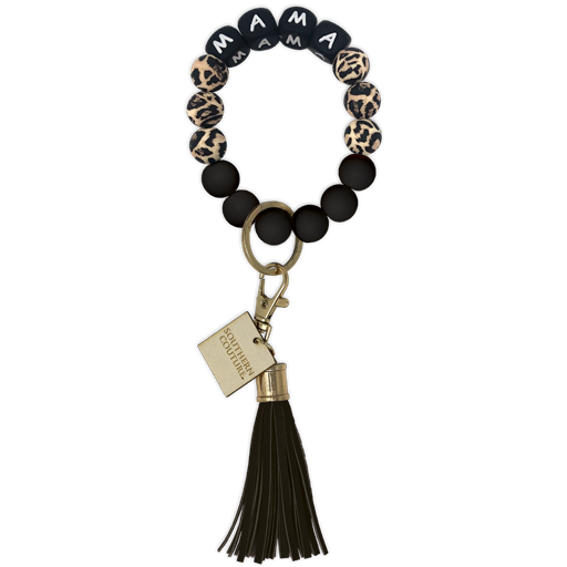 Couture Tee Company Silicone Beaded Bracelet Key Chain - MAMA - SCASB24