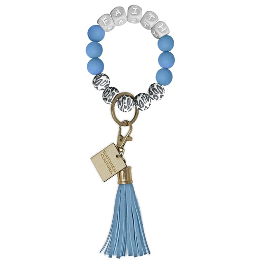 Couture Tee Company Silicone Beaded Bracelet Key Chain - Faith - SCASB34