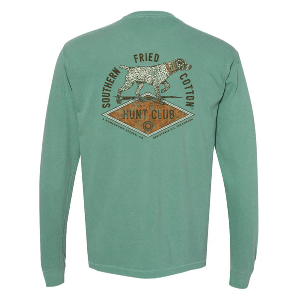 Southern Fried Cotton Long Sleeve Good Ol' Bird Dog - Light Green - SFM32220