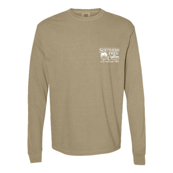 Southern Fried Cotton Long Sleeve 10 point - Khaki - SFM32221