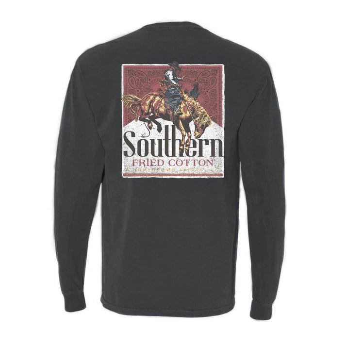 Southern Fried Cotton Long Sleeve Cowboy up 2 - Pepper - SFM32224