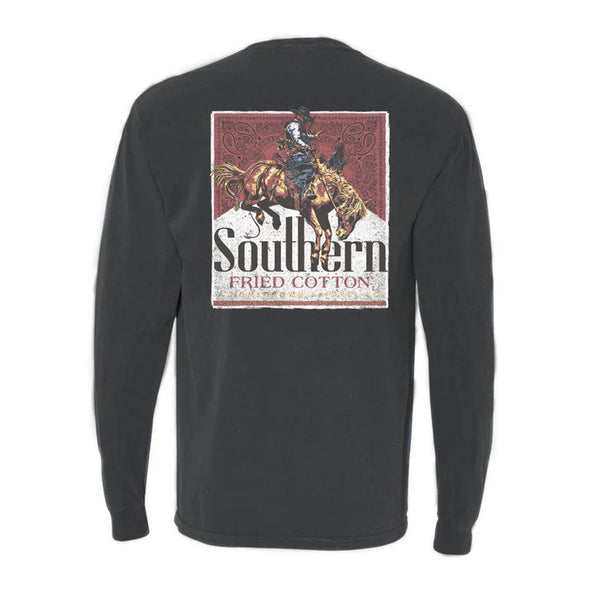 Southern Fried Cotton Long Sleeve Cowboy up 2 - Pepper - SFM32224