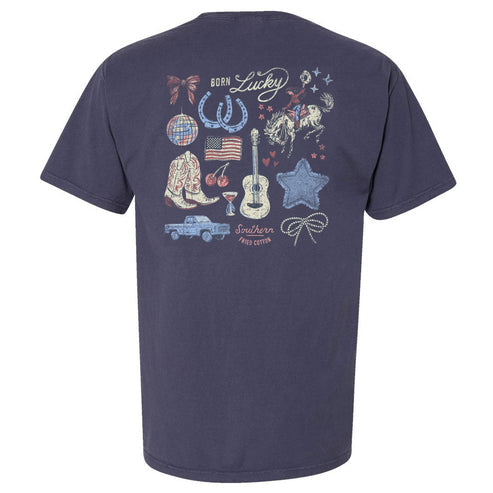 Southern Fried Cotton Born Lucky TShirt-SFM12243