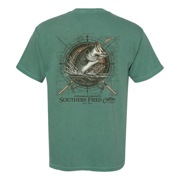 Southern Fried Cotton Light Green Bass Hunter TShirt-SFM12294