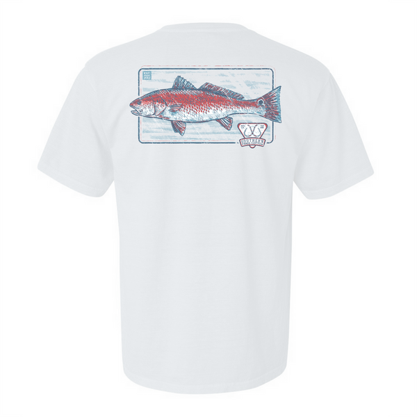 Southern Fried Cotton Red Fish T-Shirt SFM11860