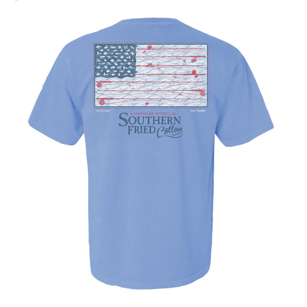 Southern Fried Cotton Reel it In - Washed Denim - SFM12023