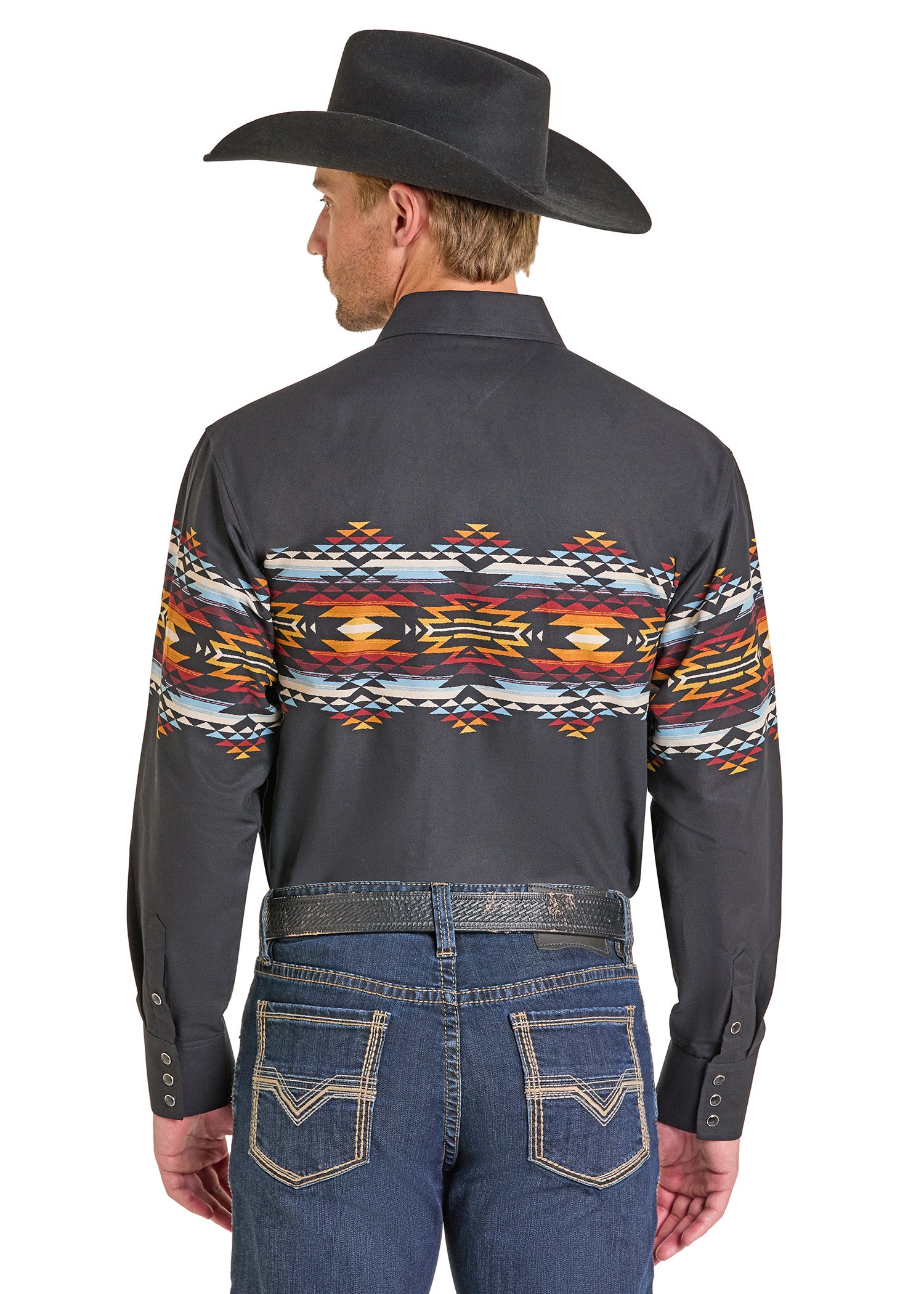 Men's Panhandle Slim Aztec Border LS Snap - SMN2S07385