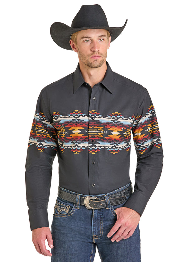 Men's Panhandle Slim Aztec Border LS Snap - SMN2S07385