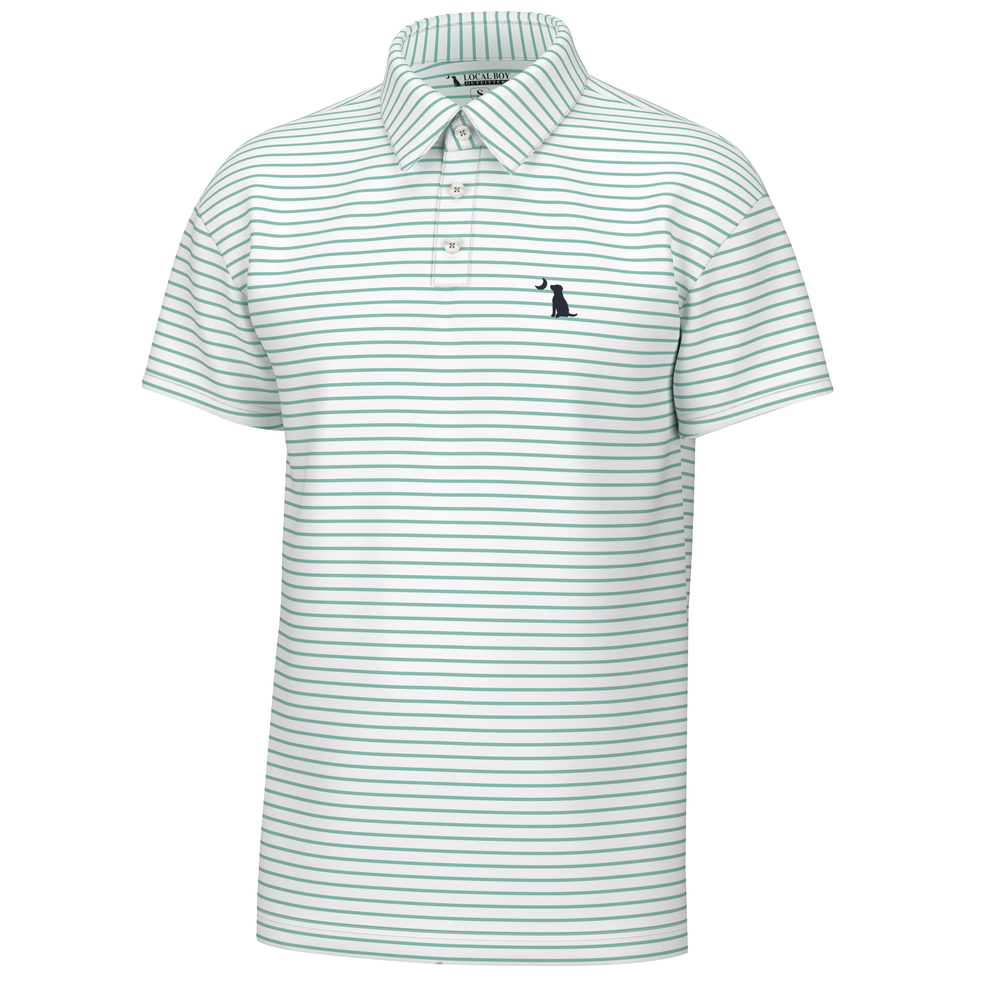 Local Boy Edisto Turquoise White Polo Shirt-L1200010-TQW