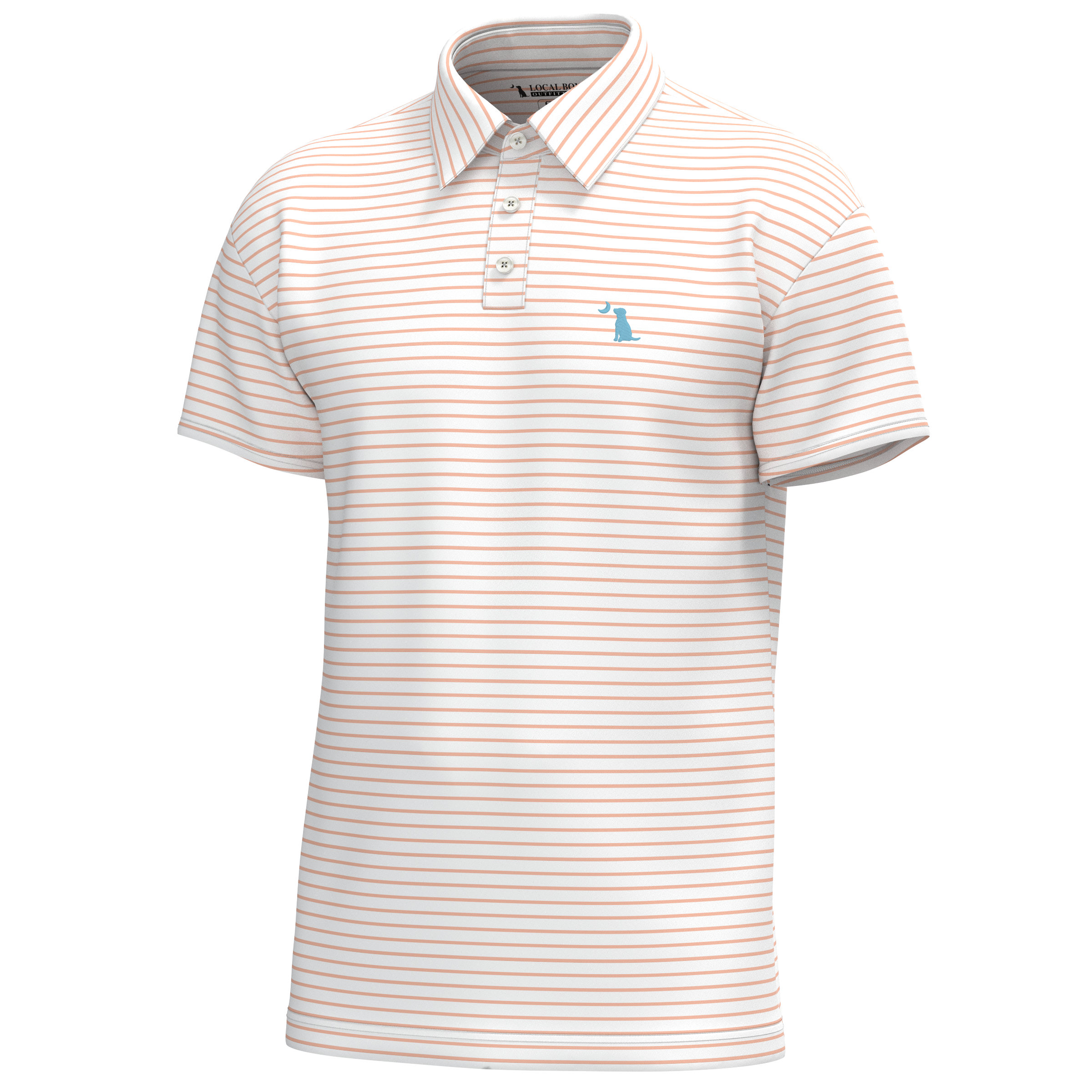 Local Boy Edisto Polo Peach and White - L1200010-PCW