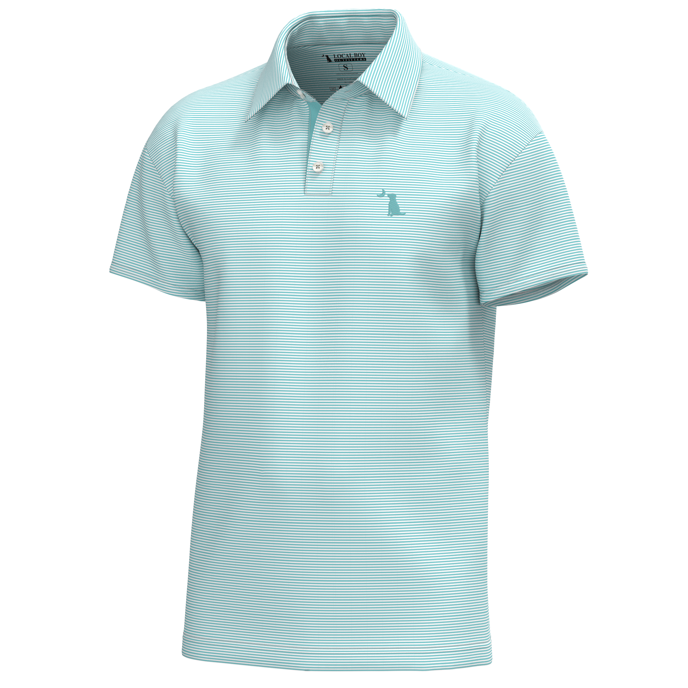 Local Boy Palms Polo Aqua/White - L1200021-AQW