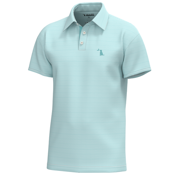 Local Boy Palms Polo Aqua/White - L1200021-AQW