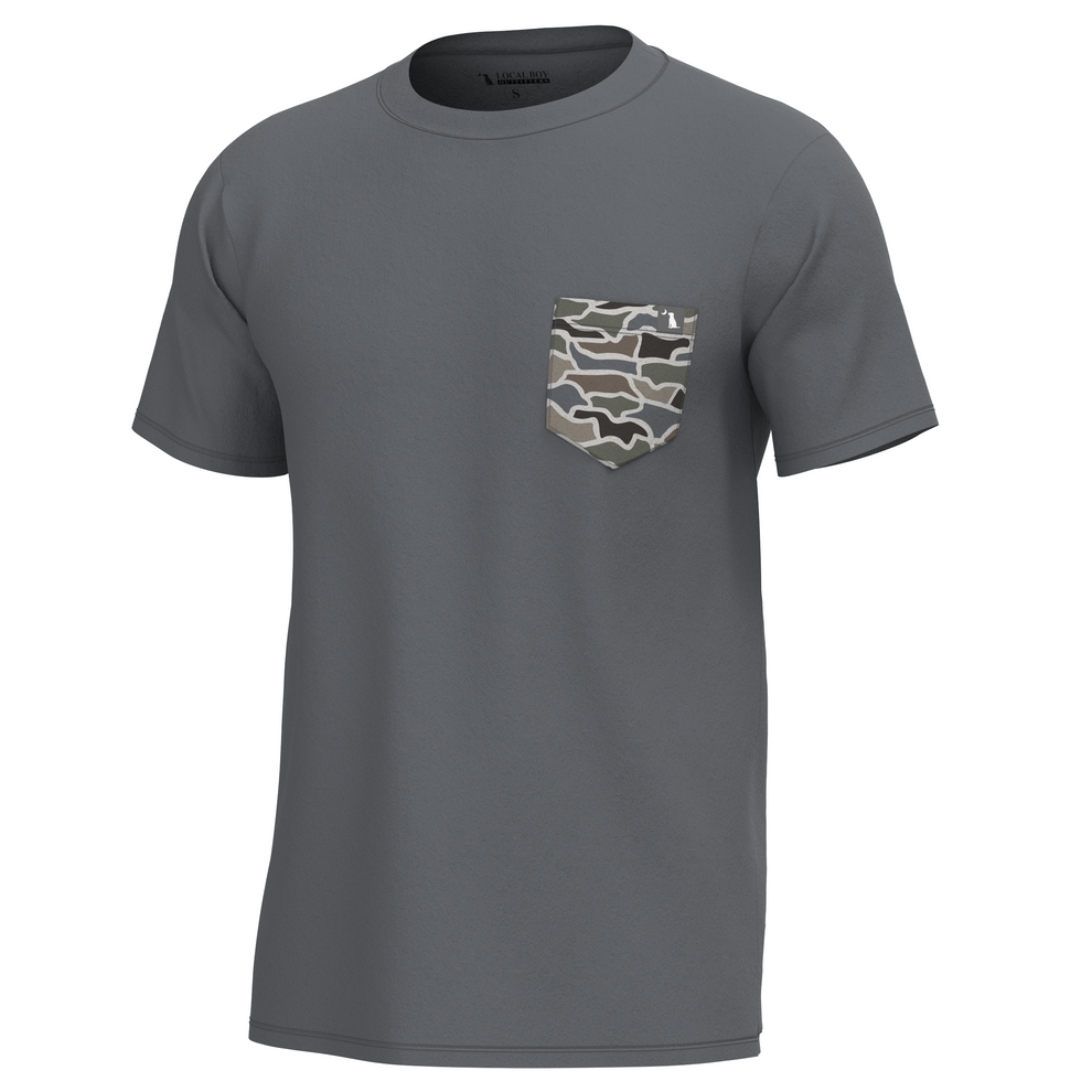 Local Boy Heather Blend Crew Graphite Cool Oak TShirt-L1400082-GCO