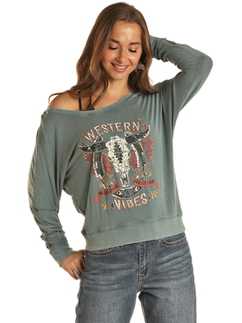 Rock and Roll Western Graphic Pullover-BW91T02063