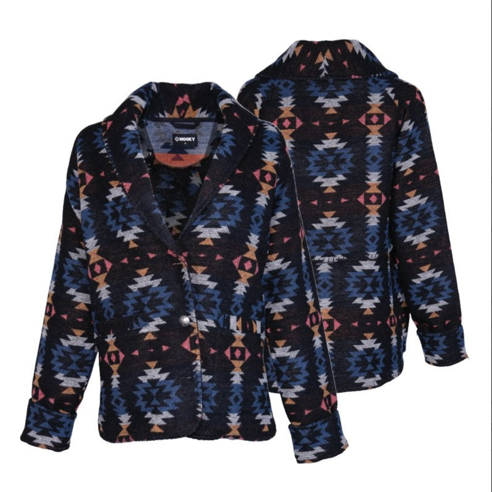 Hooey Ladies Black/Aztec Cardigan HJ121BKAZ