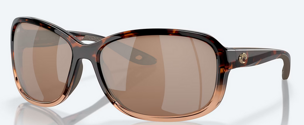 Costa Sunglasses Seadrift Shiny Tortoise Fade W/ Copper Silver Mirror 06S9114