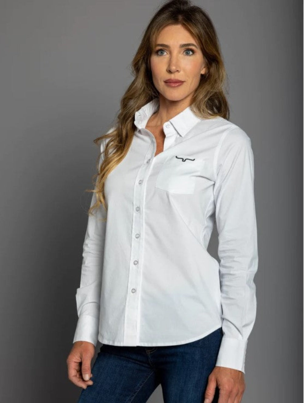 Kimes Ranch Ladies Team Shirt Long White