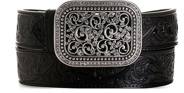 Ariat Women's Black Rhinestone Filigree Belt A10006901