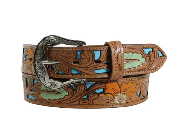 Ariat Ladies 1 1/2" Hand Painted Floral Belt A1590308