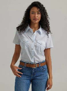 Wrangler Ladies Essential Short Sleeve Plaid Western Snap Shirt 112344645