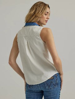 Wrangler Ladies Sleeveless Southwestern Snap Tank 112344703