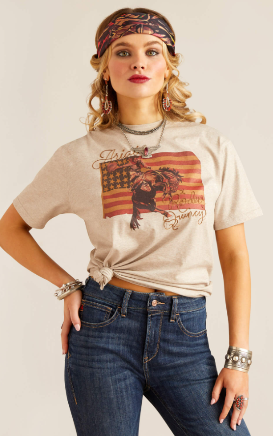 Ariat Ladies Flag Rodeo Quincy T-Shirt 10048669