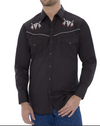 Ely and Walker Men's Long Sleeve Western Snap Shirt with Cow Skull Embroidery 1520391989