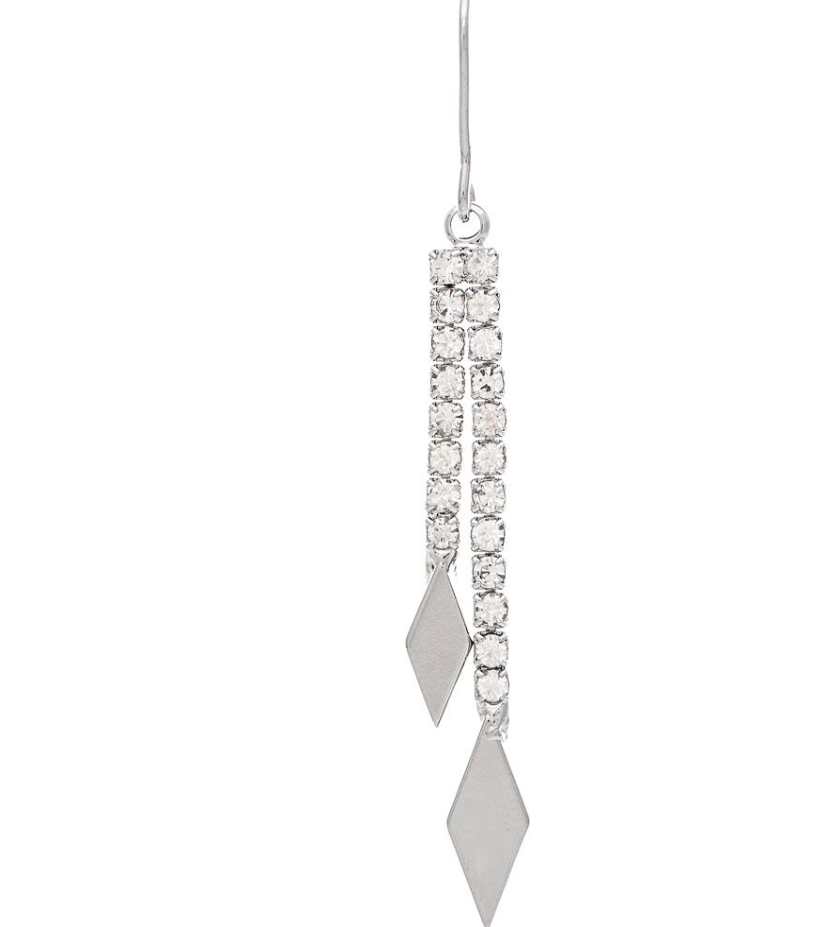 Rain Silver Cubic Zirconia Row Darts Drop Earring E4430S