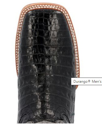 Durango Men's PRCA Collection Caiman Belly Western Boot Black Stallion DDB0470